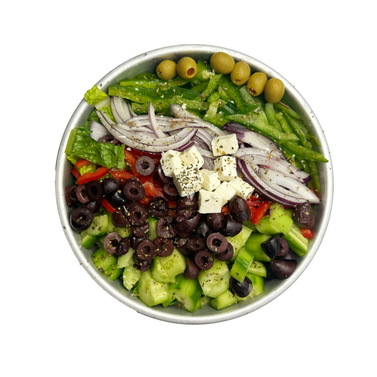 Greek salad with feta, olives and cucumber